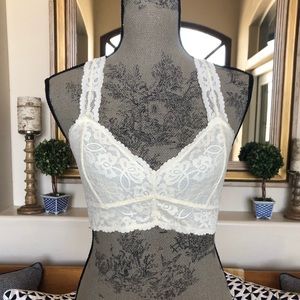 Free People Intimately Cream Lace Bralette, M